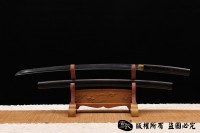 牛角檀木装日本刀-高碳钢烧刃