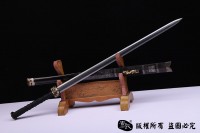 龙纹兽面剑-手工错银-查长伟作品