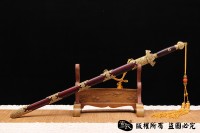 紫檀手雕尚方剑 孤品1把 查长伟作品